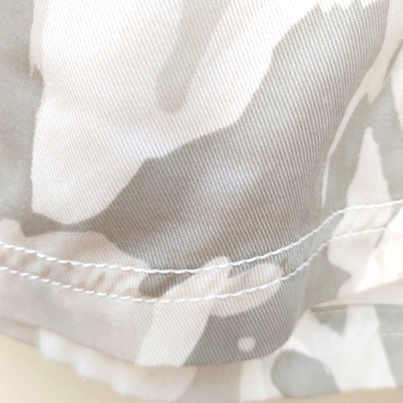 Gray & White Camo Print Draw String Paper Bag Style Shorts | Large NICOLE MILLER - Picture 8 of 11